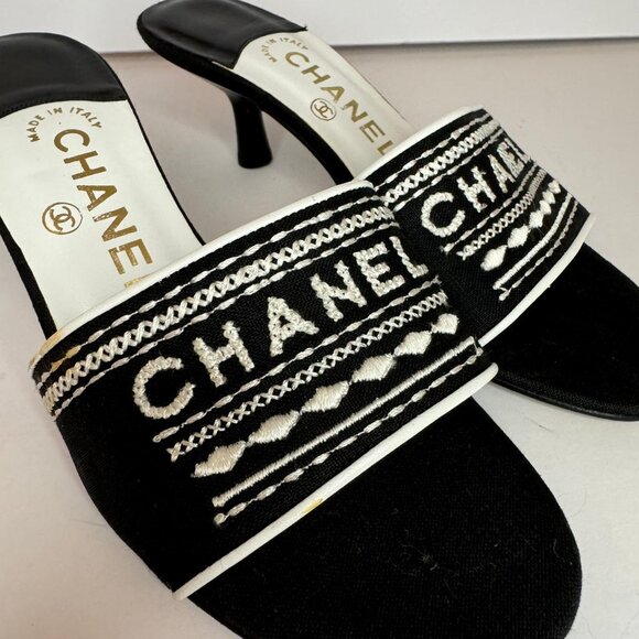 CHANEL Embroidered Slides - Picture 3 of 14